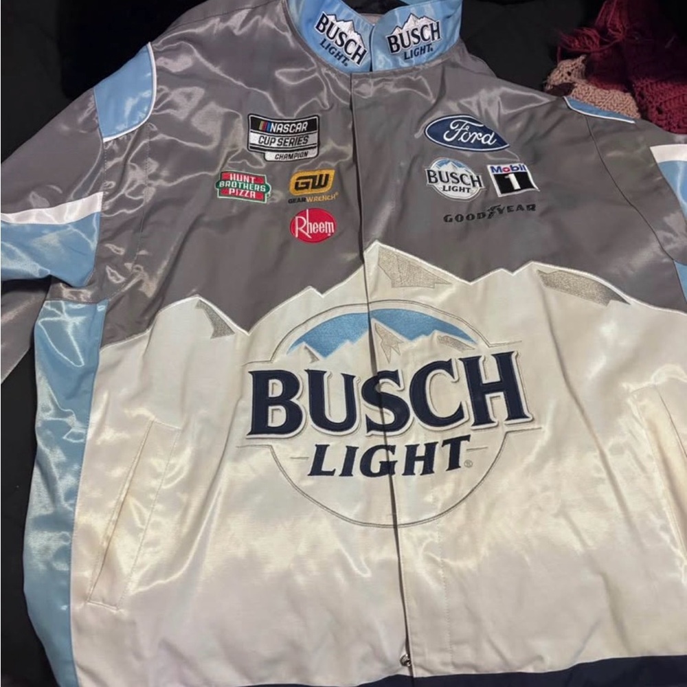 Nascar Gray and Blue Bomber Jacket